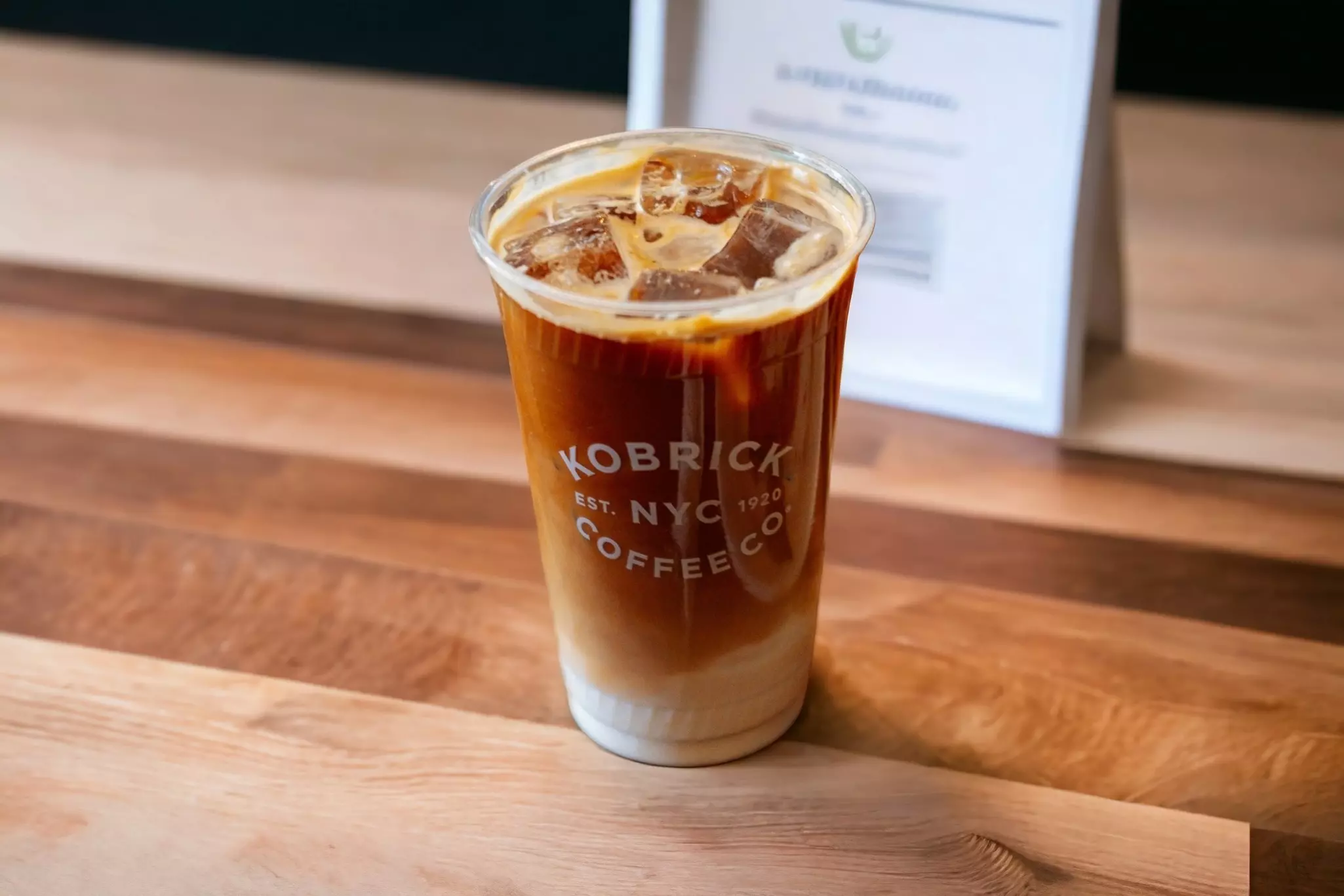 an iced Coffee With Kobrick brand
