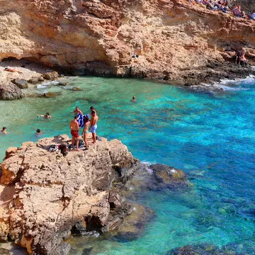 Blue Lagoon is a natural pool with crystal clear waters. meunierd/Shutterstock