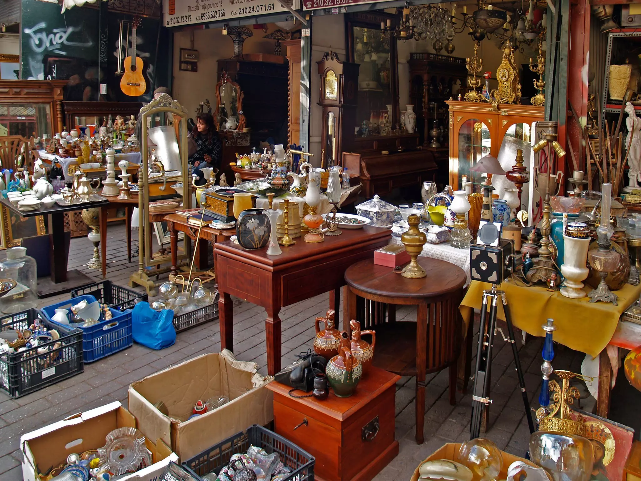 An antique shop at Monastiraki Flea Market in Athens.