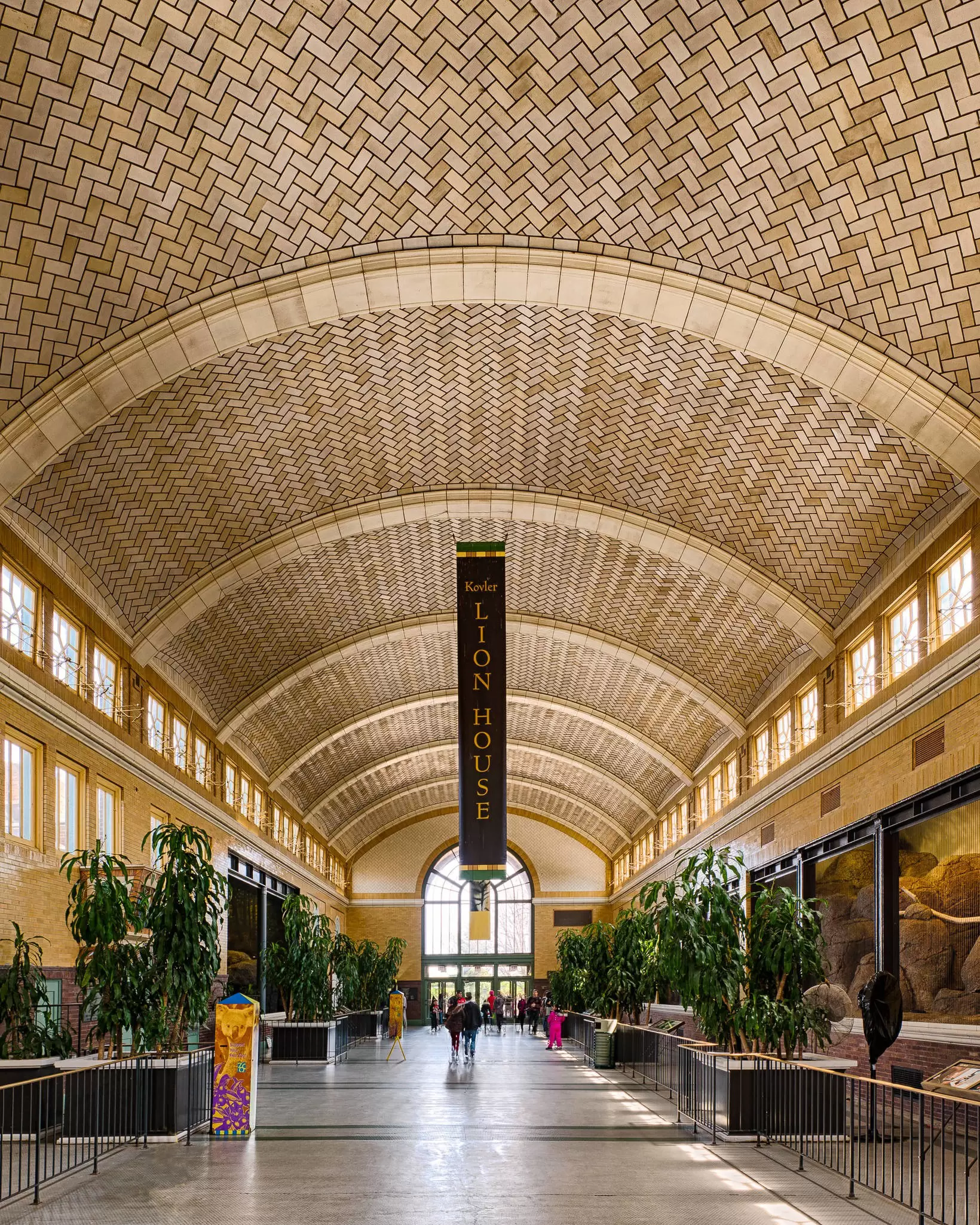 Interior of the Lion House at Lincoln Park Zoo in Chicago, Illinois.