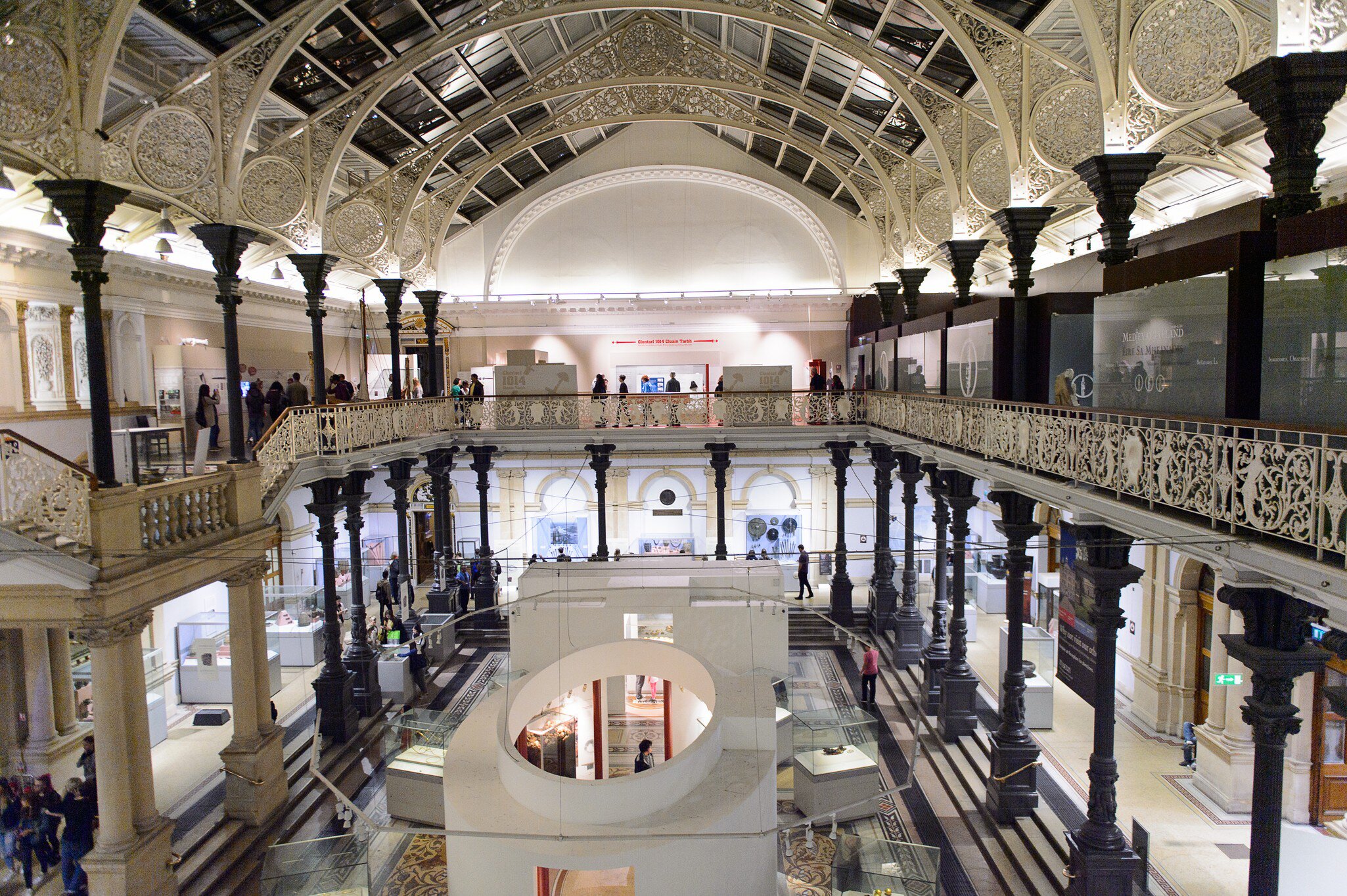 Wide-angle interior of the National Museum of Ireland, established on the 14th August 1877. Dublin, Ireland.