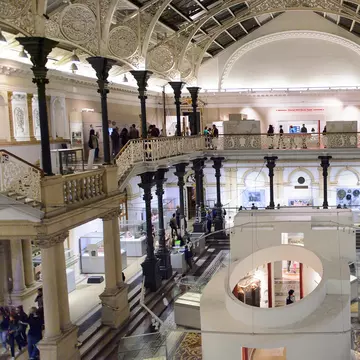 Wide-angle interior of the National Museum of Ireland, established on the 14th August 1877. Dublin, Ireland.