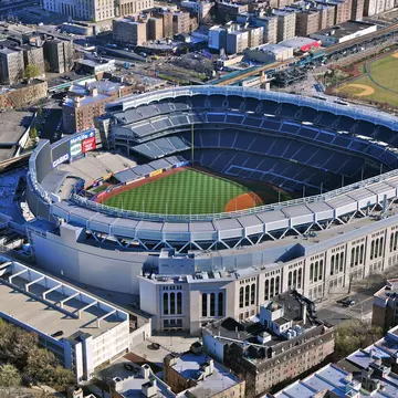 NEW YORK CITY - APRIL 6: The New Yankees Stadium on April 6th, 2012. It was achieved in 2009 and costed $ 1.5 bn. Home of the Yankees it is situated in the Bronx and can host 50000 for Baseball Games
aerial, america, american, americana, architecture, ballpark, baseball, bronx, building, city, color, colour, diamond, empty, field, helicopter, historic, horizontal, image, landmark, league, major, new, nobody, north, ny, nyc, outdoors, park, photograph, professional, recreation, site, sport, stadium, stands, states, structure, team, tourism, travel, united, urban, usa, vacant, vacation, view, yankee, york