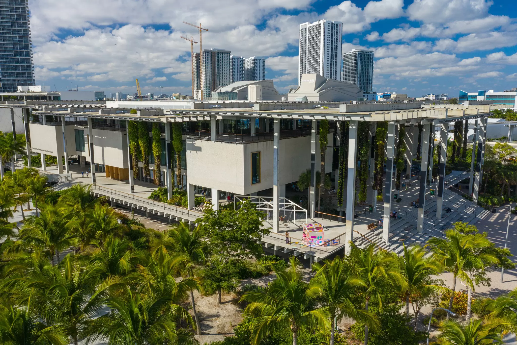 MIAMI, FL, USA - JANUARY 5, 2019: Aerial image of the Perez Museum of Art Downtown Miami  License Type: media  Download Time: 2021-01-07T23:44:31.000Z  User:   Is Editorial: Yes  purchase_order:   