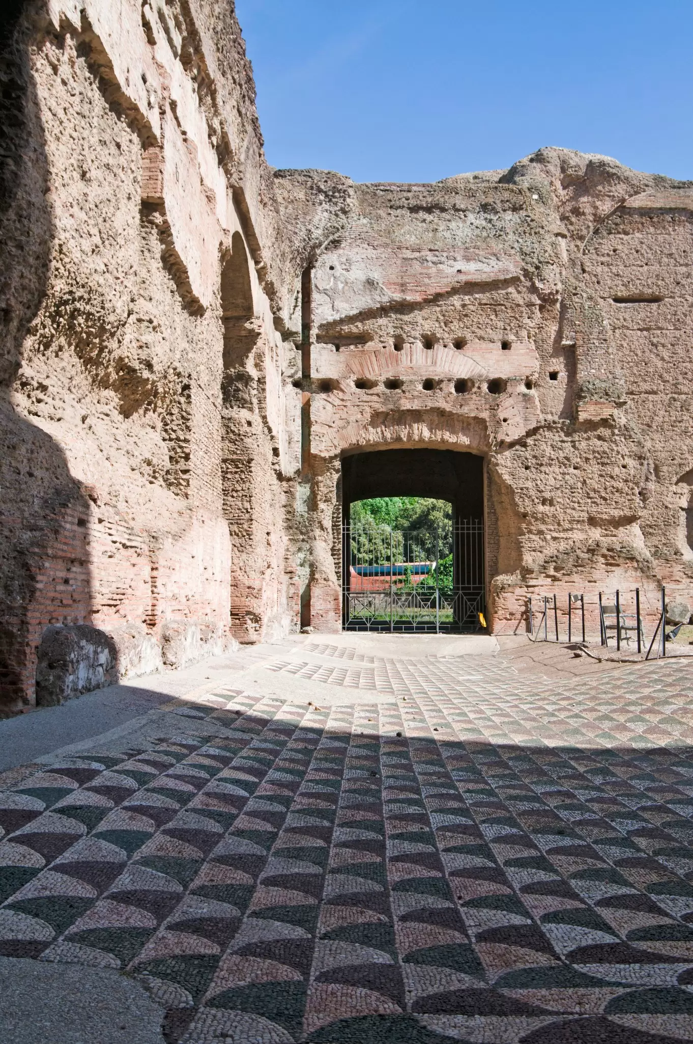 Details of mosaic flooring at the Terme di Caracalla in Rome, Italy.