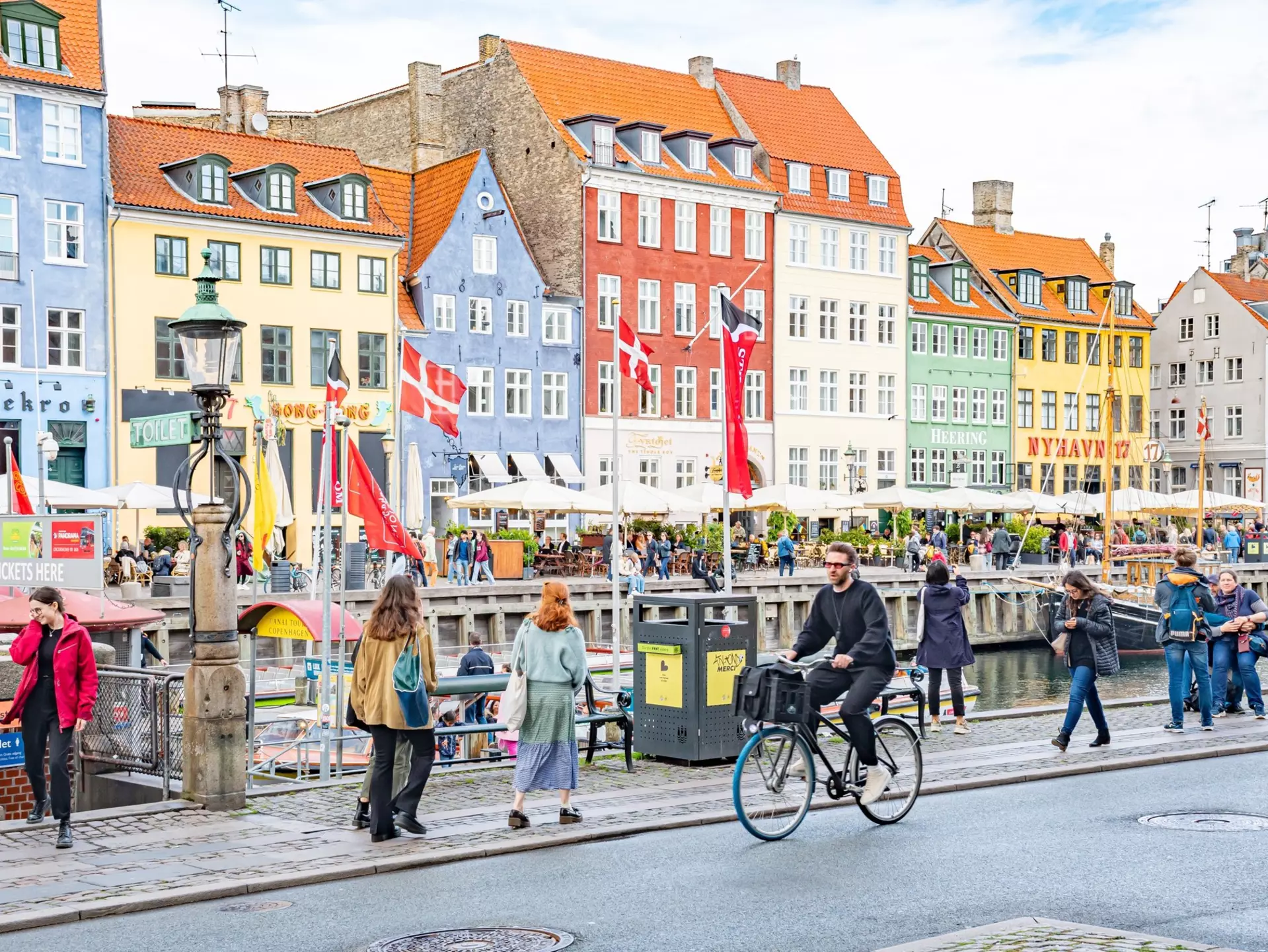 Explore colorful Nyhavn by foot or bicycle in Copenhagen, Denmark. Michele Ursi/Shutterstock