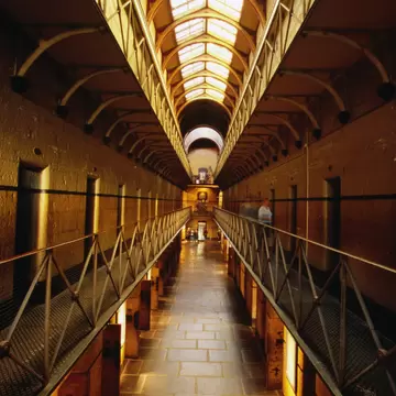 Inside Old Melbourne Gaol in Melbourne, Australia. 