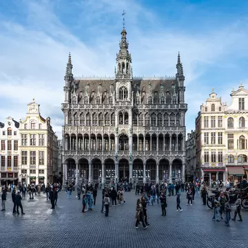 Facade of the Museum of the City of Brussels at Grand Place,  Brussels city center, Belgium, March 23, 2025, License Type: media, Download Time: 2025-12-17T10:31:17.000Z, User: gwencotter, Editorial: true, purchase_order: 56530 - Guidebooks, job: Global Publishing-WIP, client: Pocket Bruges & Brussels 7, other: Gwen Cotter
