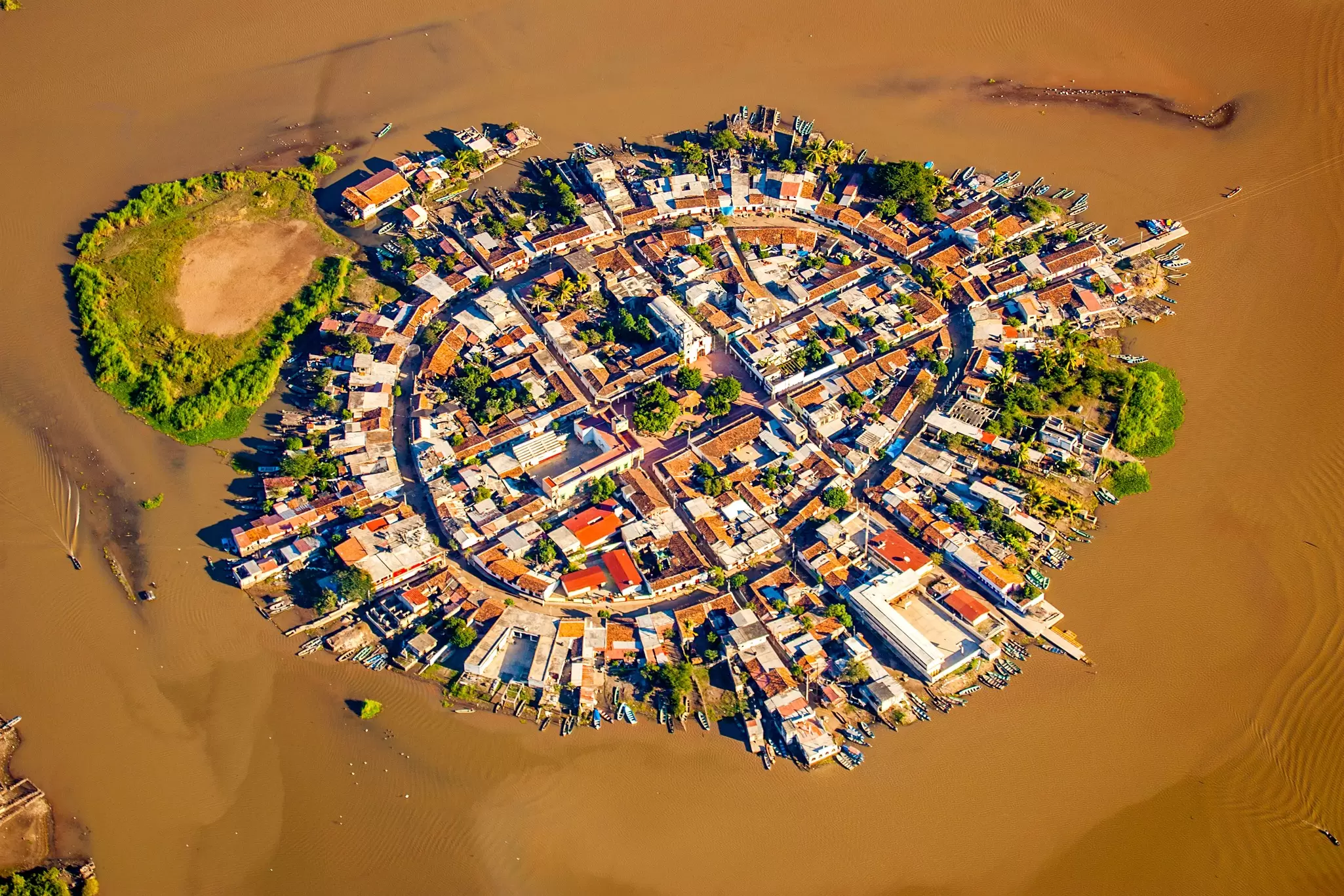 The island town of Mexcaltitan in Nayarit, Mexico