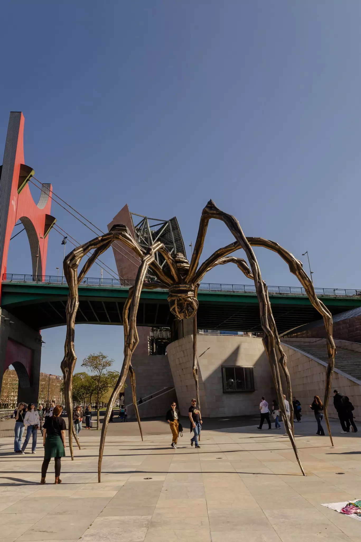An art installation outside the Guggenheim Museum in Bilbao