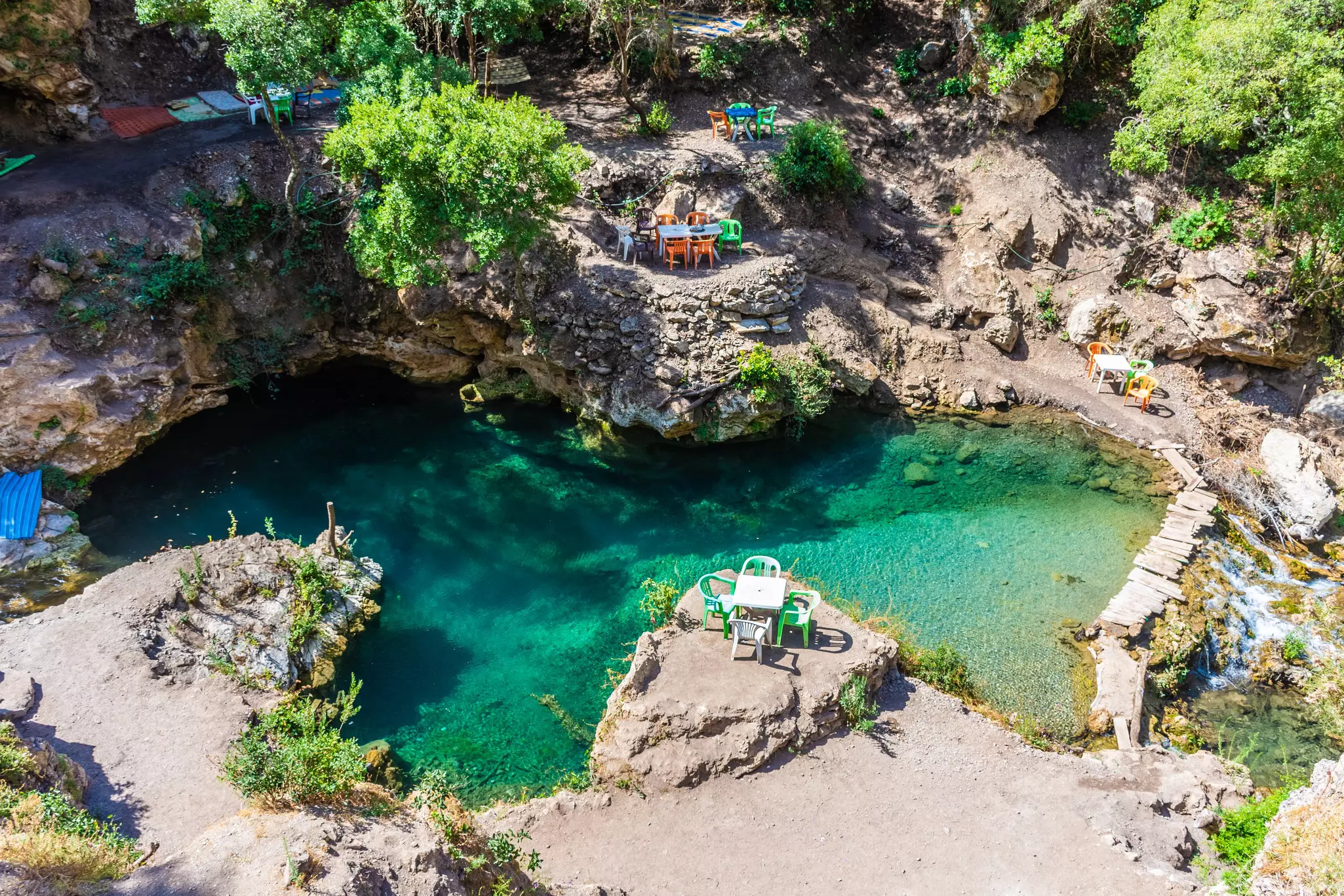 A clear natural pool in Akchour, Talassemtane National Park, Morocco