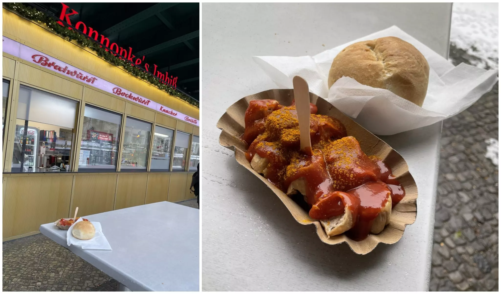 A pitstop at Konnopke's Imbiss for a currywurst and bread roll © Sandie Kestell