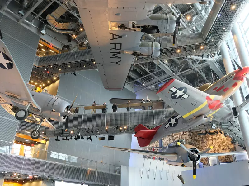 New Orleans, LA / USA - December 31 2019: The World War II Museum in New Orleans greets visitors, License Type: media, Download Time: 2025-02-27T11:56:29.000Z, User: gwencotter, Editorial: true, purchase_order: 56530 - Guidebooks, job: Global Publishing-WIP, client: New Orleans 10, other: Gwen Cotter