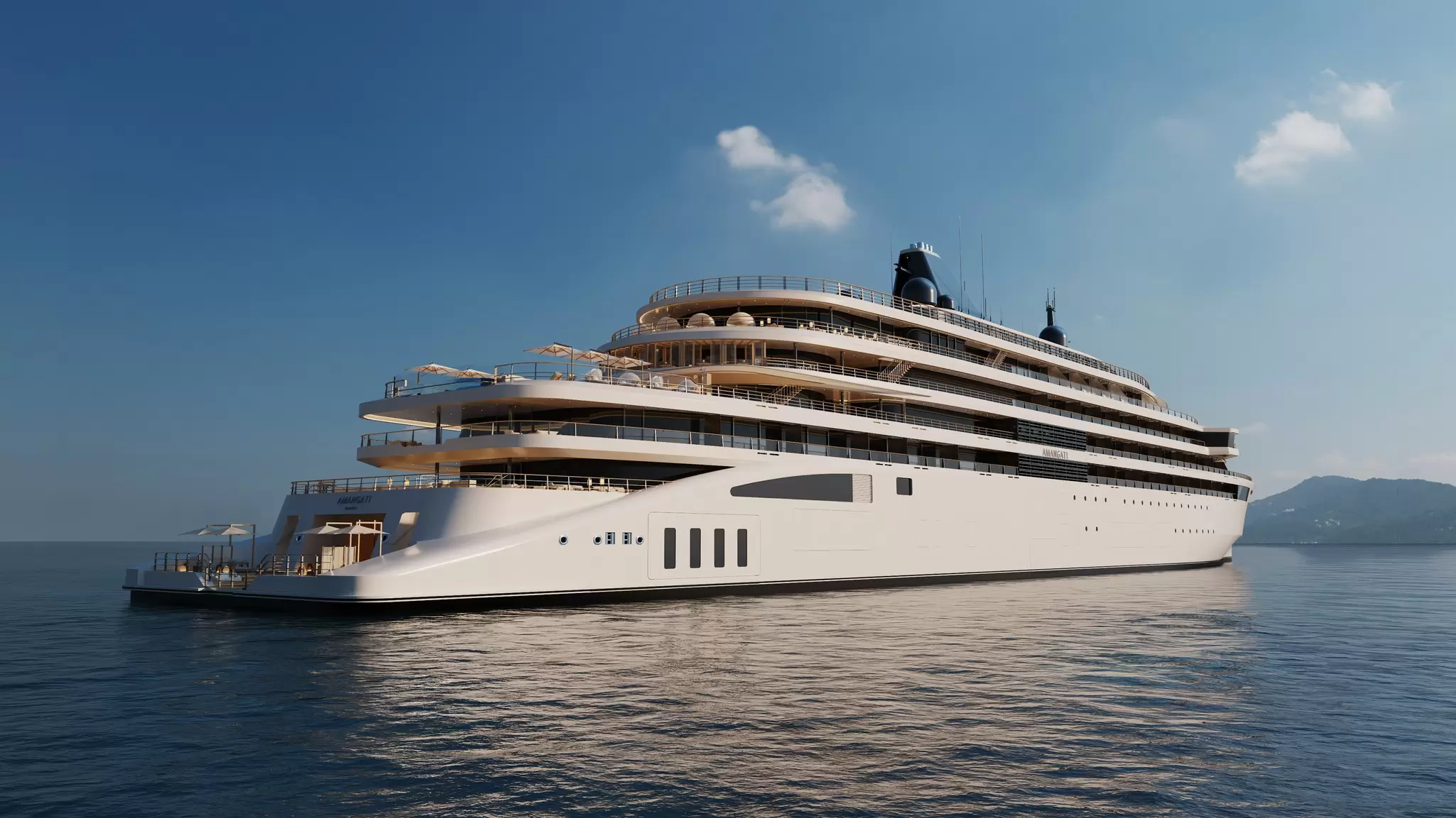 Luxury yacht in the ocean