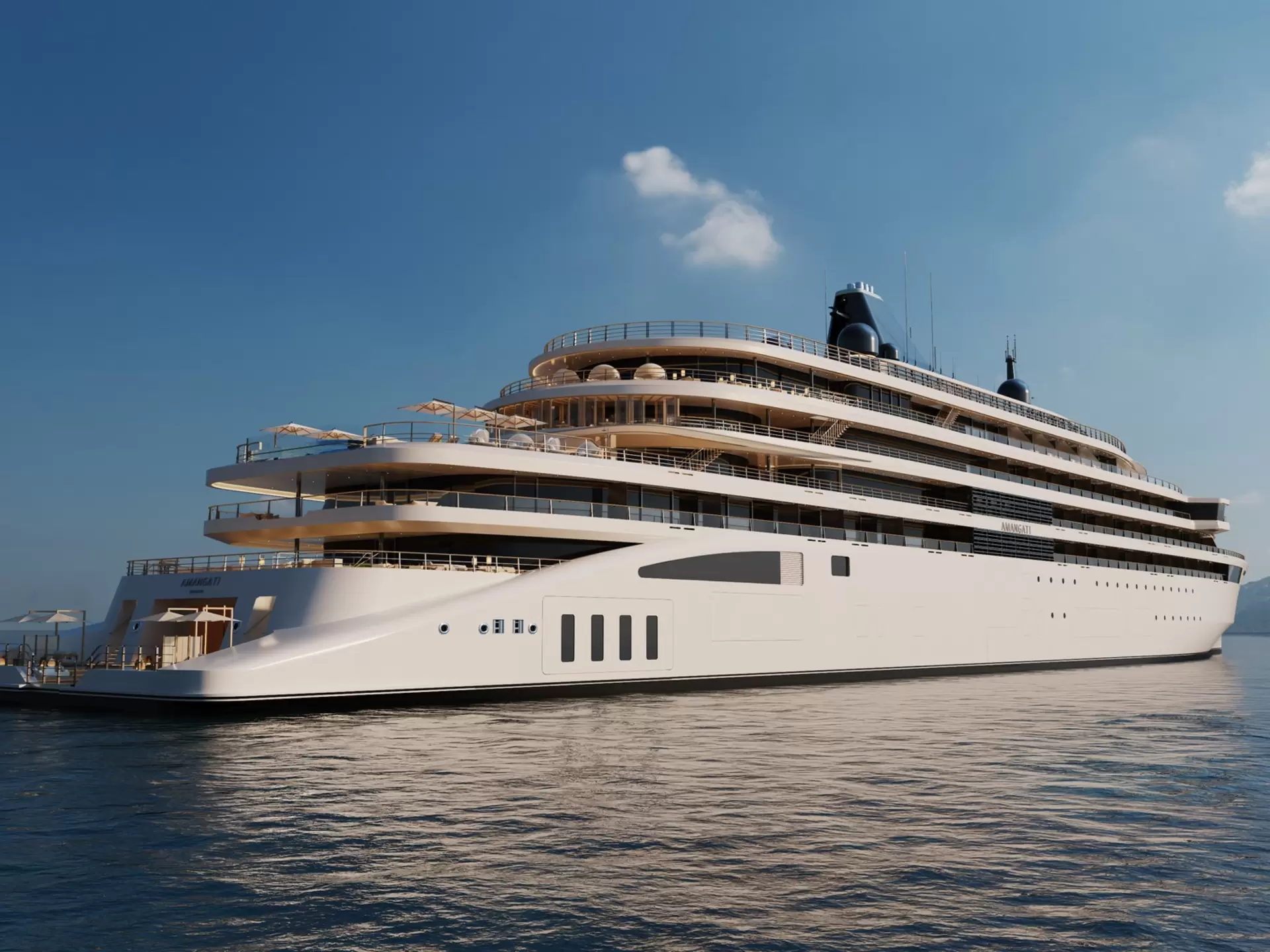 Luxury yacht in the ocean