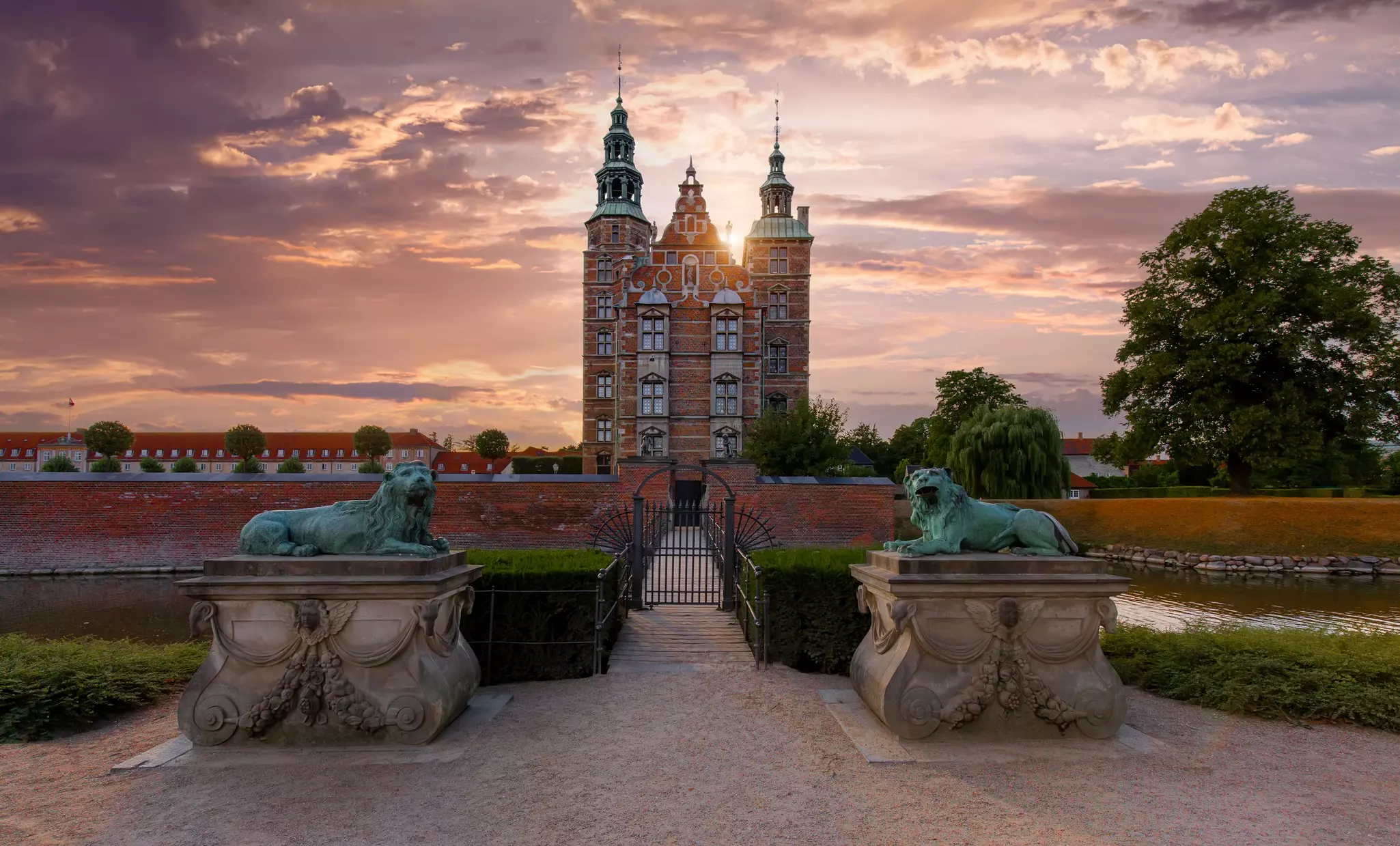 Rosenborg Slot at sunset in Copenhagen, Denmark