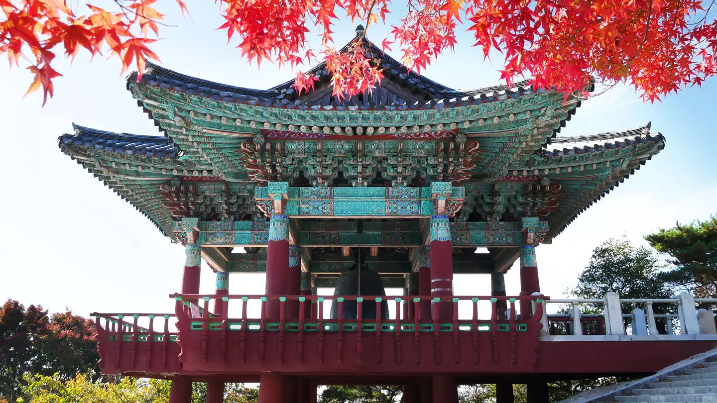 Bell pavilion at Seokguram Grotto in Gyeongju, South Korea