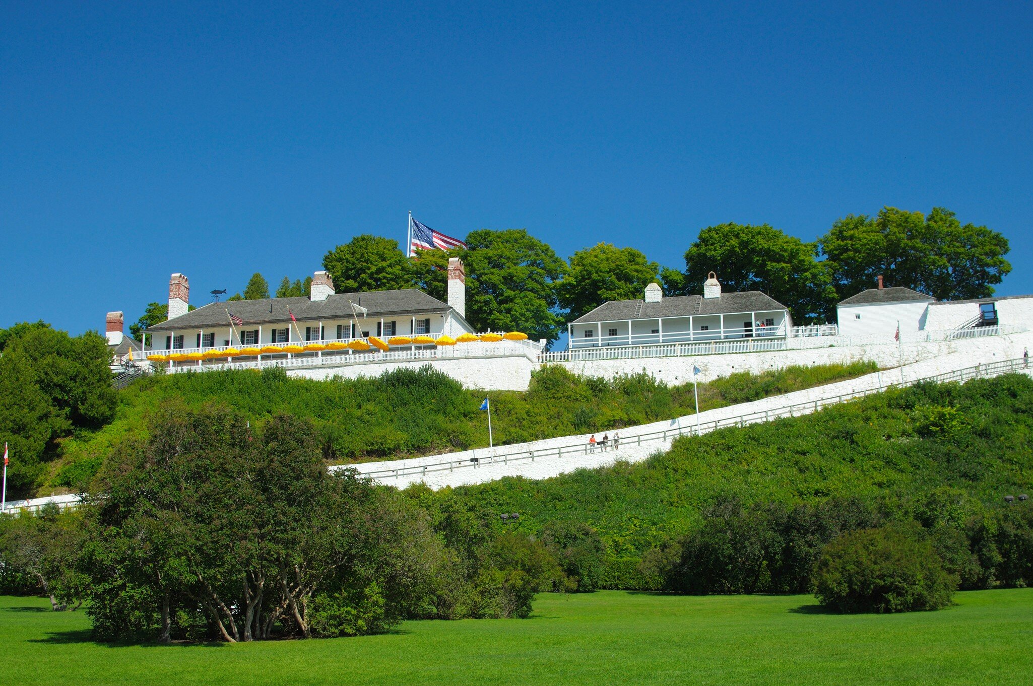 A pristine shot of Fort Mackinac on Mackinac Island, Michigan U.S.A. Photo contains great detail for enlargements, shot on a cloudless summer day.