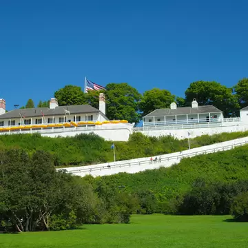 A pristine shot of Fort Mackinac on Mackinac Island, Michigan U.S.A. Photo contains great detail for enlargements, shot on a cloudless summer day.