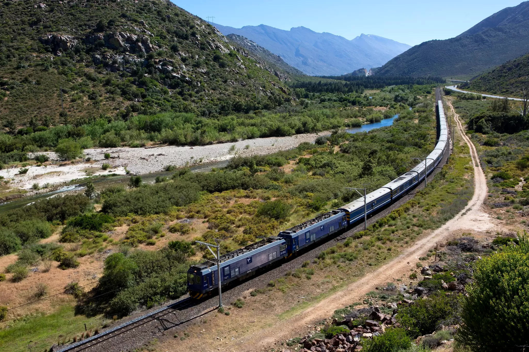 The Blue Train traveling from Cape Town to Pretoria, South Africa. Michael Heffernan/Lonely Planet