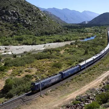 The Blue Train traveling from Cape Town to Pretoria, South Africa. Michael Heffernan/Lonely Planet