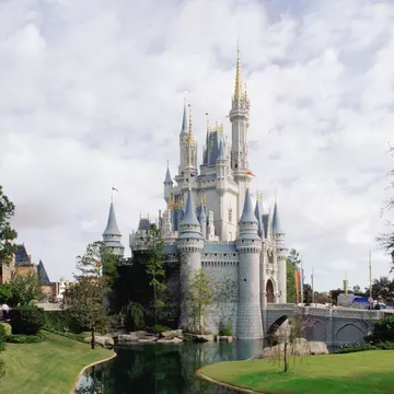 View of the Cinderella Castle in the Magic Kingdom in Walt Disney World in Orlando, Florida.