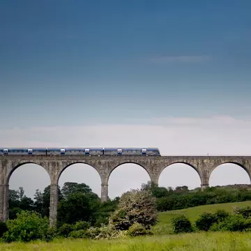A train crosses the Craigmore Viaduct in Ireland. 2c image/Getty Images