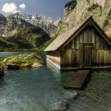 Timber building in Lake Königssee