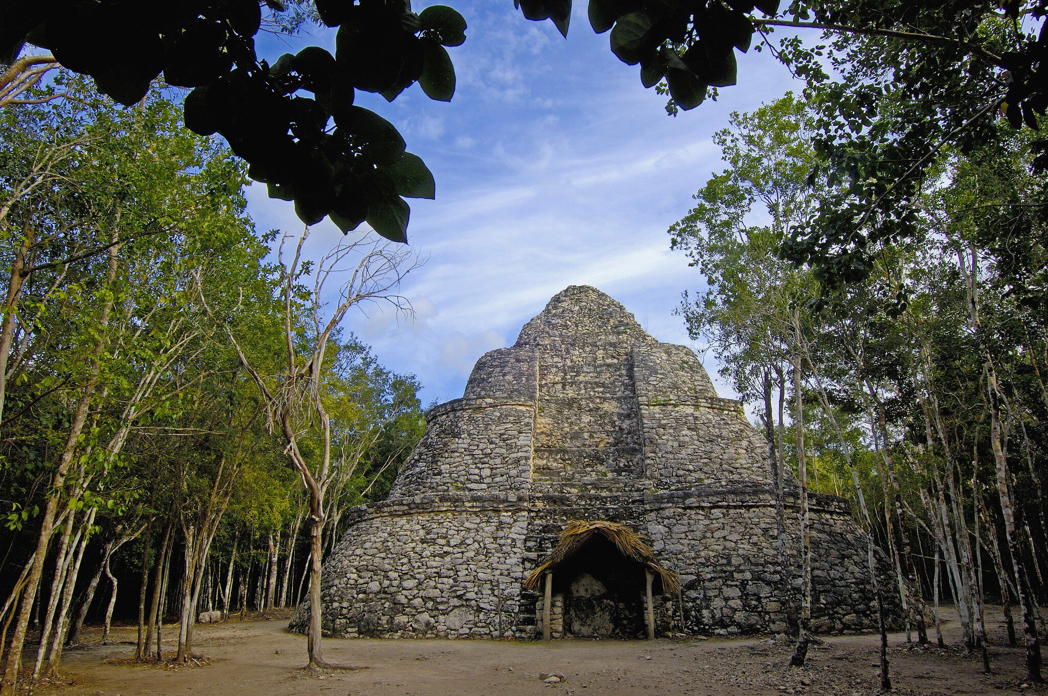 Small PYramid at Mayan ruins of Coba, Caribe. Quintana Roo state. Mayan Riviera. Yucatan Peninsula. Mexico