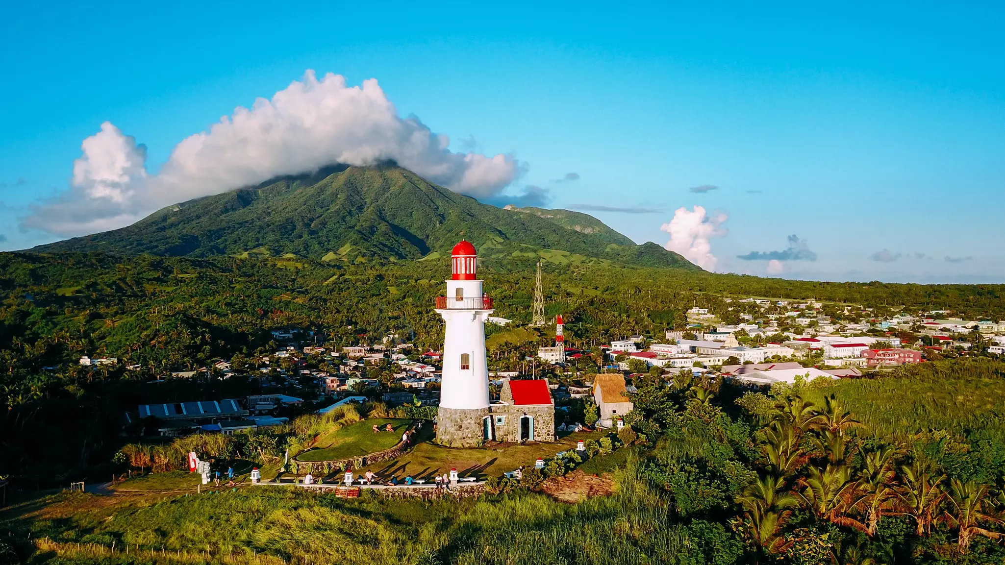 Basco lighthouse and Mount Iraya of Basco City.