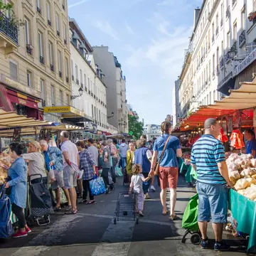 The open-air market in the Bastille district is one of the largest and busiest in the city