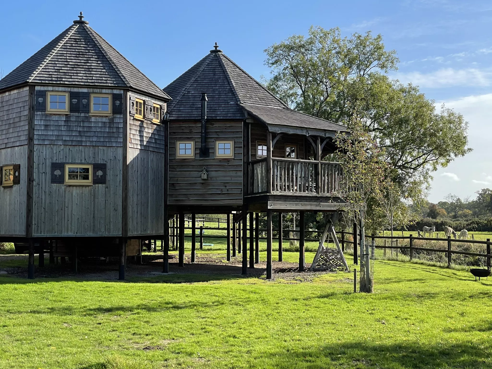 Help out on a working farm in Wiltshire before relaxing in your luxury tree house © Mill Farm Glamping