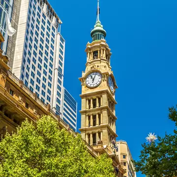 The clock tower of the General Post Office in Sydney, Australia.
