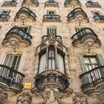 Exterior view of Casa Calvet in Barcelona, Spain.