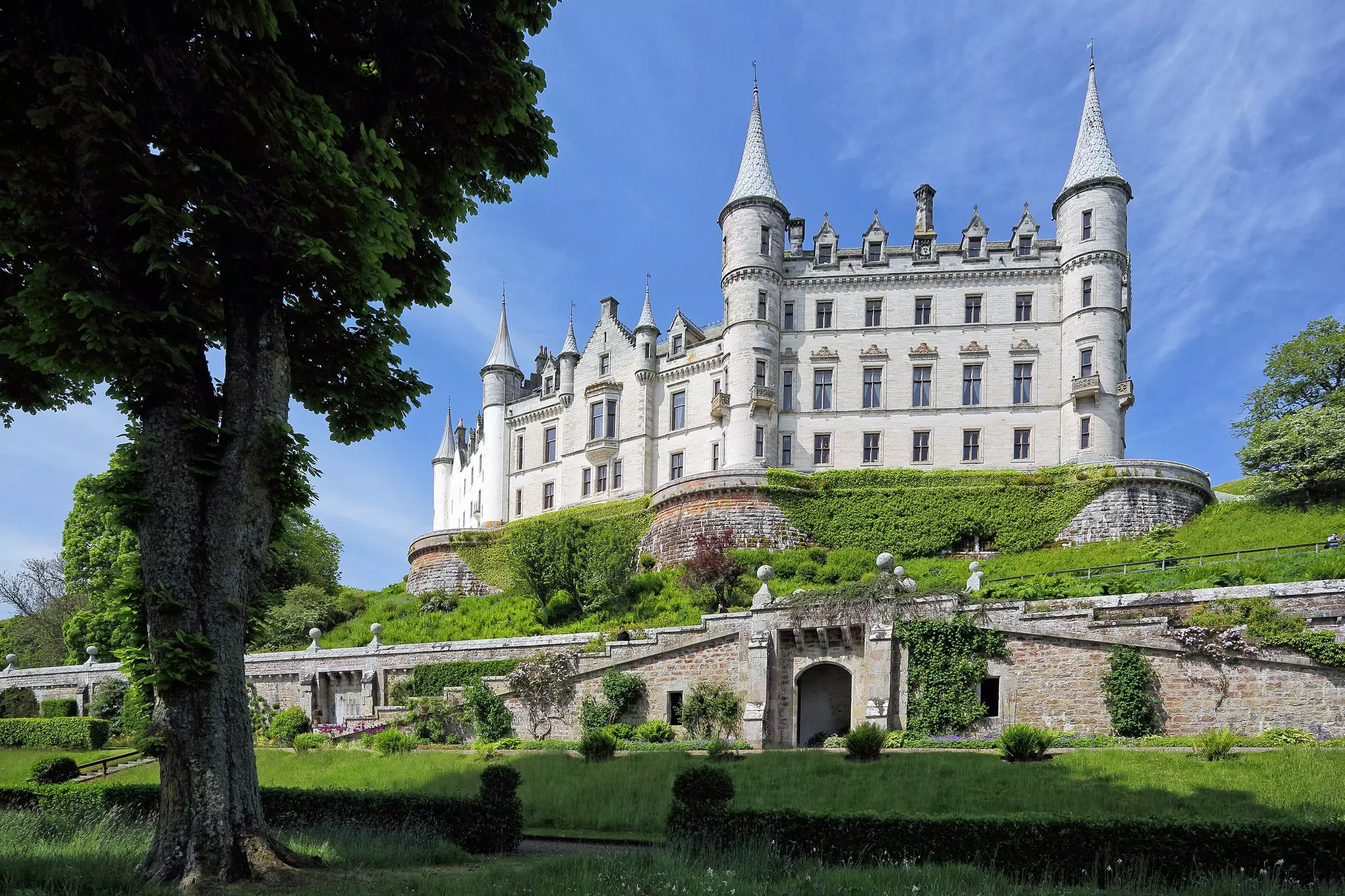 Dunrobin Castle and grounds in Golspie, Scotland.