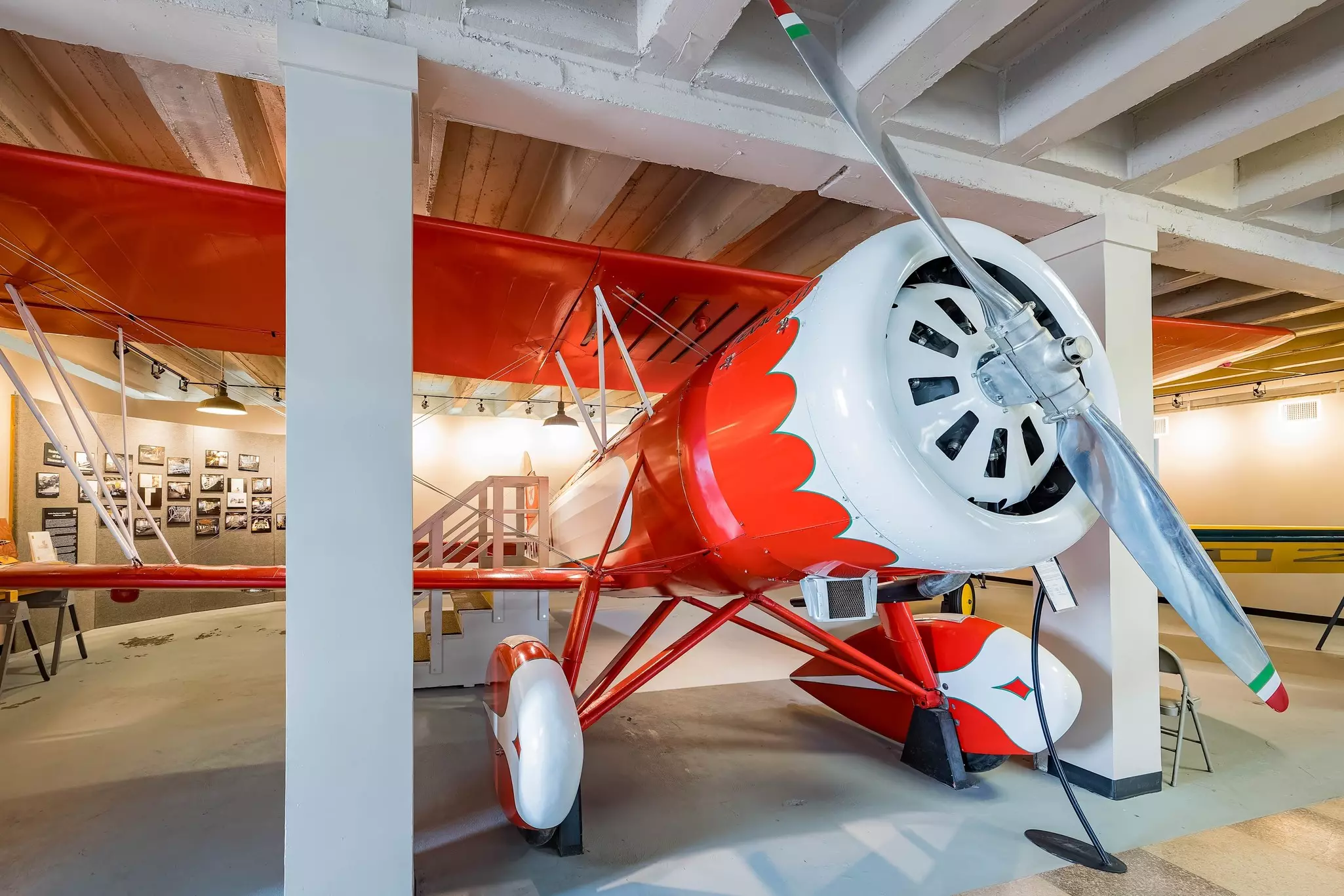 Kansas, SEP 16 2023 - Interior view of a Texaco airplane in the Aviation Museum