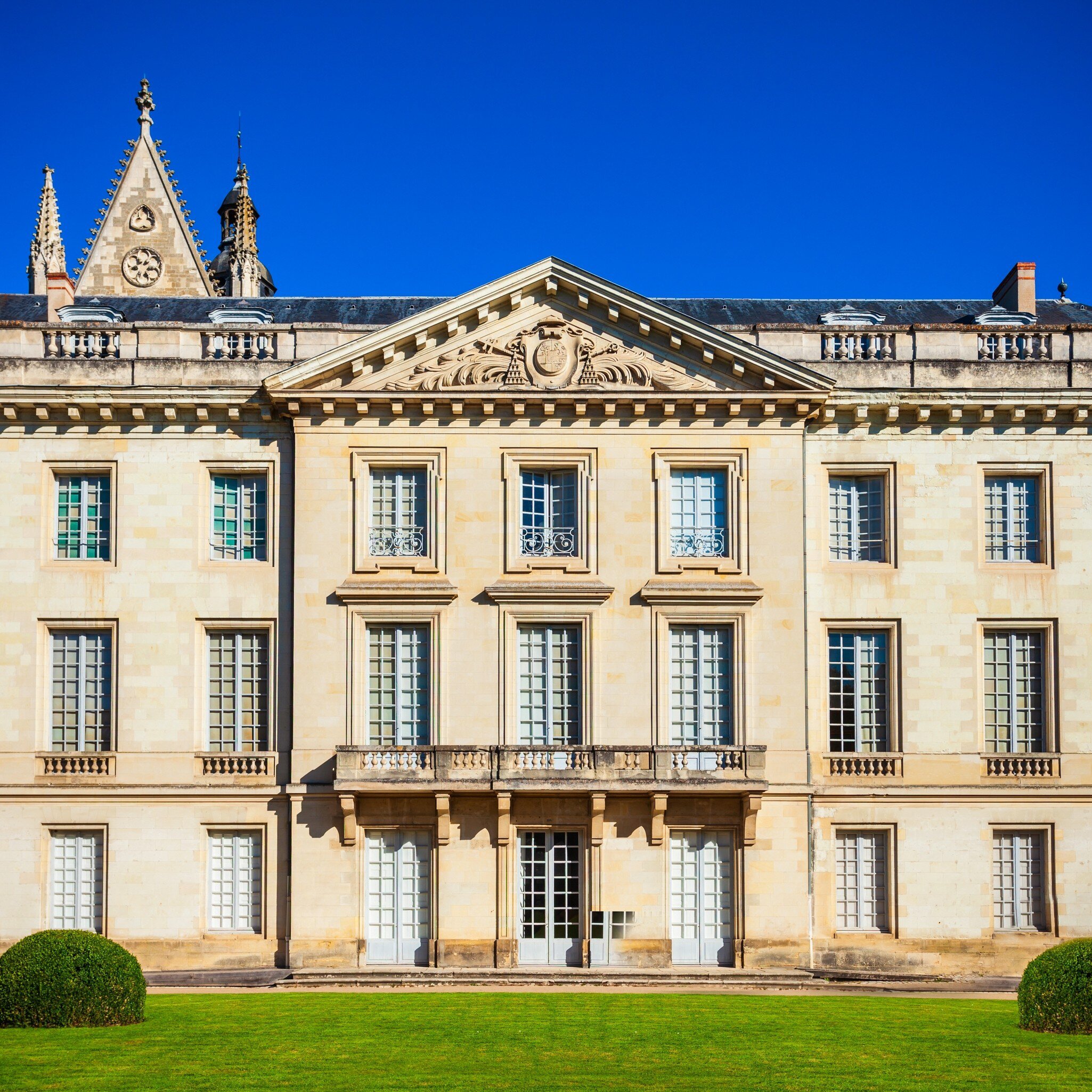 Facade of the Museum of Fine Arts (Musée des Beaux-Arts) of Tours or Musee des Beaux-Arts in Tours city, Loire valley of France.