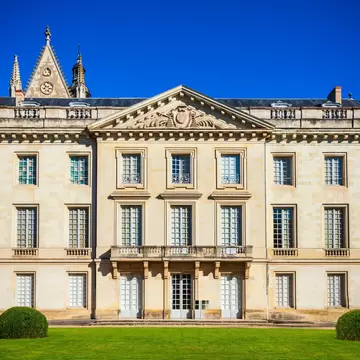 Facade of the Museum of Fine Arts (Musée des Beaux-Arts) of Tours or Musee des Beaux-Arts in Tours city, Loire valley of France.