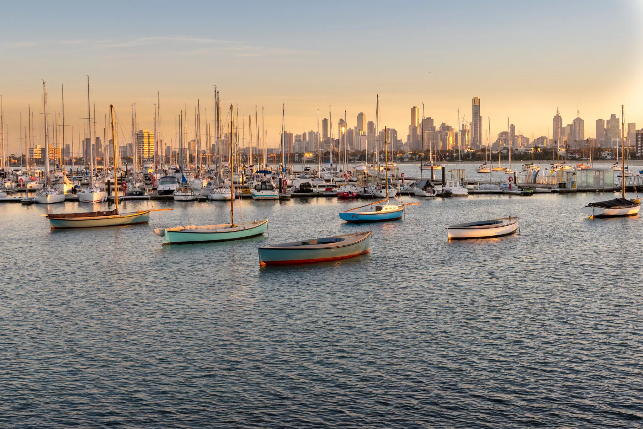 Melbourne's skyline viewed from St Kilda.	sharrocks/Getty Images
