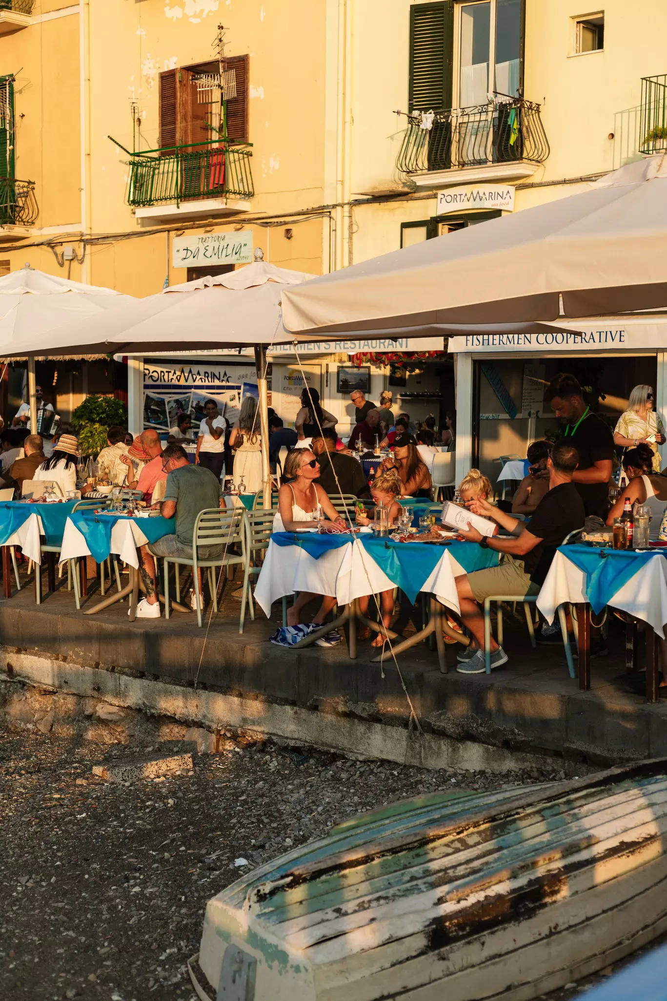 Diners in Sorrento, Italy.
