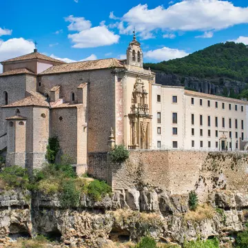 Exterior view of the Iglesia de San Pablo, which houses the Espacio Torner museum in Cuenca, Spain.