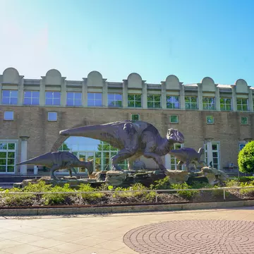 Atlanta, USA - April 28, 2019 : Facade of Fernbank Museum of Natural History in Atlanta. The museum's exhibits attract more than 400,000 visitors a year. - Image; Shutterstock ID 1389725495;
