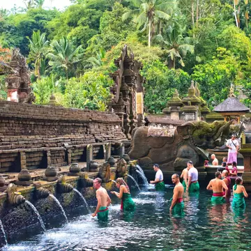 Bali, Indonesia - July 27,2022 : Tirta Empul Temple at Tampaksiring village, Gianyar regency, Bali, Indonesia. On a hot humid morning. This is a very popular spot for tourists to got to., License Type: media, Download Time: 2026-02-06T17:25:21.000Z, User: meg3348277, Editorial: true, purchase_order: 56530 - Guidebooks, job: Global Publishing-WIP, client: Lonely Planet – Bali, Lombok & Nusa Tenggara 20, other: Megan Cassidy