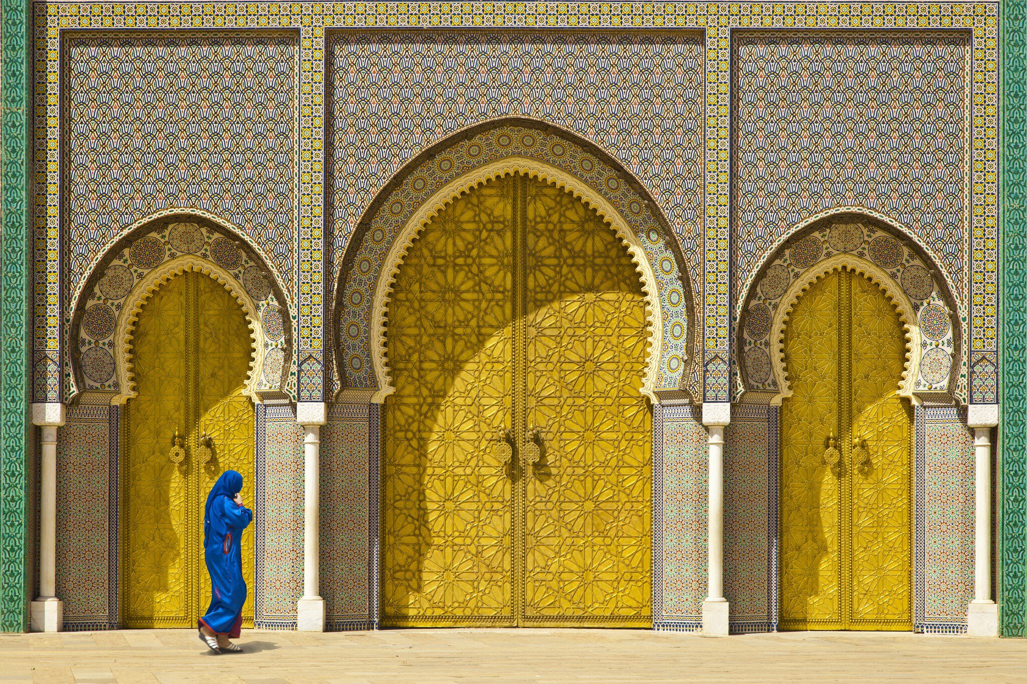 "Golden door in Fes, door of Royal palace.OTHER MOROCCO PHOTOS"
182059497
"Middle Eastern Culture, Arabia, Arabic Pattern, Arabic Style, Architecture, Architecture And Buildings", Art, Arts And Entertainment, Ceramic, Door, Entrance, Ethnic, Fez, Gold, Gold, Moorish, Morocco, Mosaic, Nobility, Palace, Pattern, Shiny, Textured, Traditional Clothing, Travel Locations, Wall, Women
CLEARED FOR DIGITAL USE ONLY -