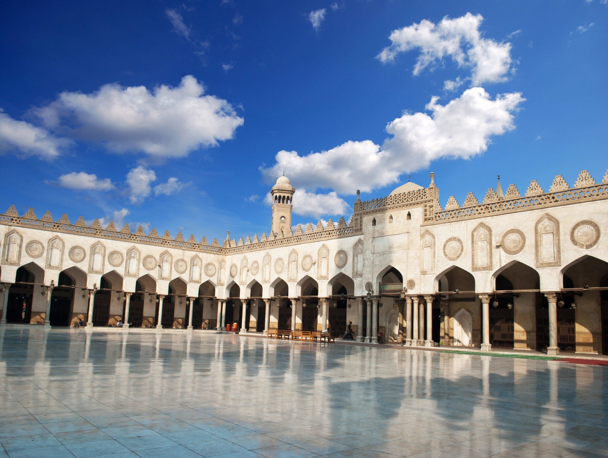 Exterior of the Al-Azhar University, which is a centre of Arabic literature and Islamic learning.