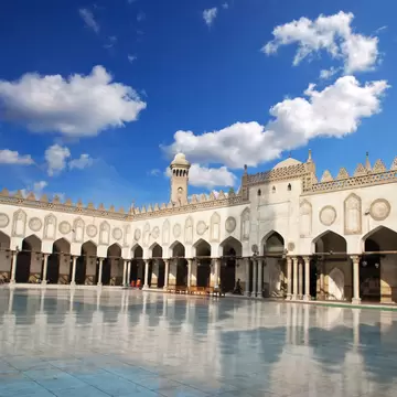Exterior of the Al-Azhar University, which is a centre of Arabic literature and Islamic learning.