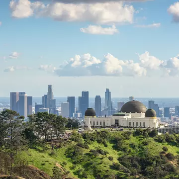 Looking over the Griffith Observatory and the Los Angeles skyline, Los Angeles, USA.
