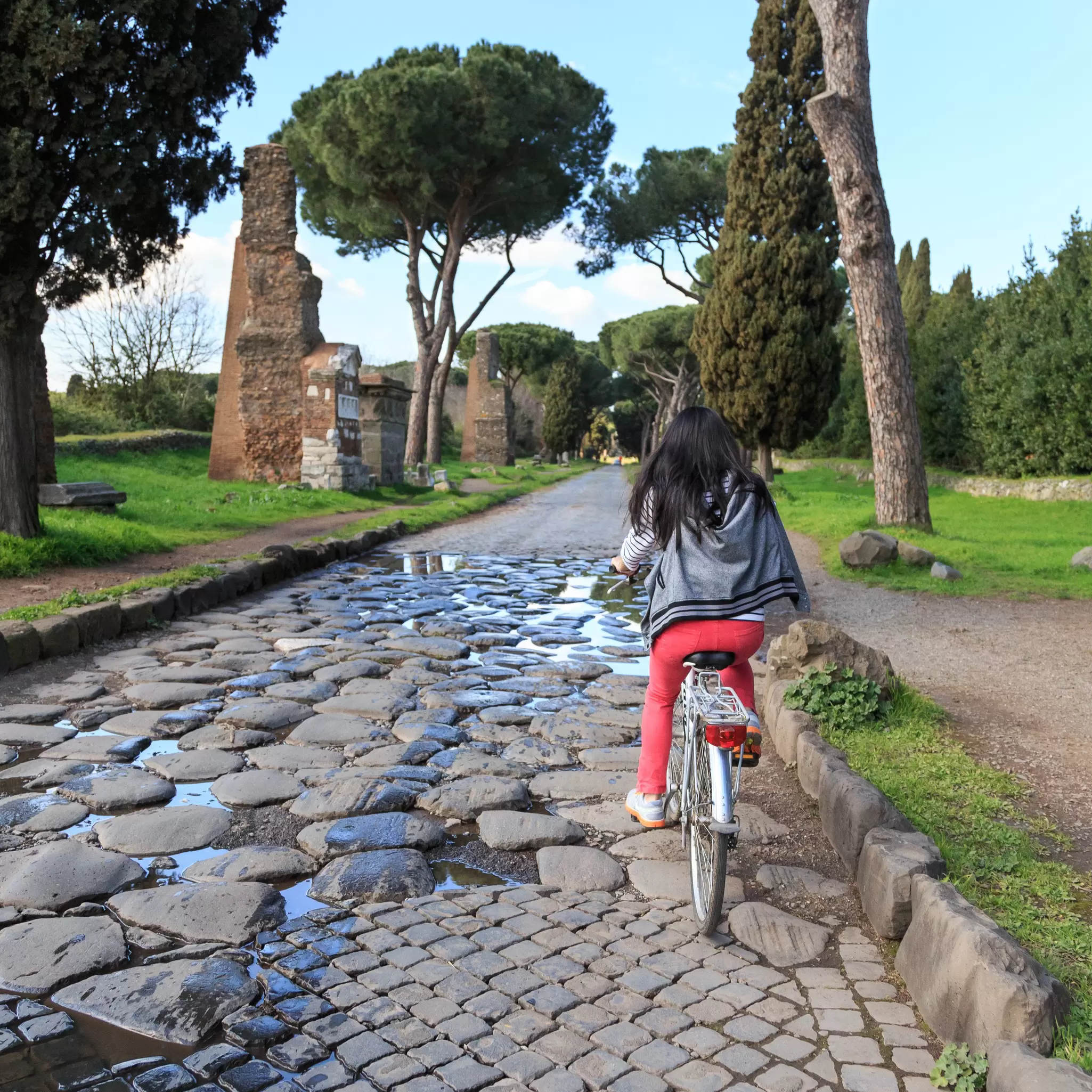 Rent bicycles to explore further afield on the Via Appia in Rome © Jannis Werner / Getty Images