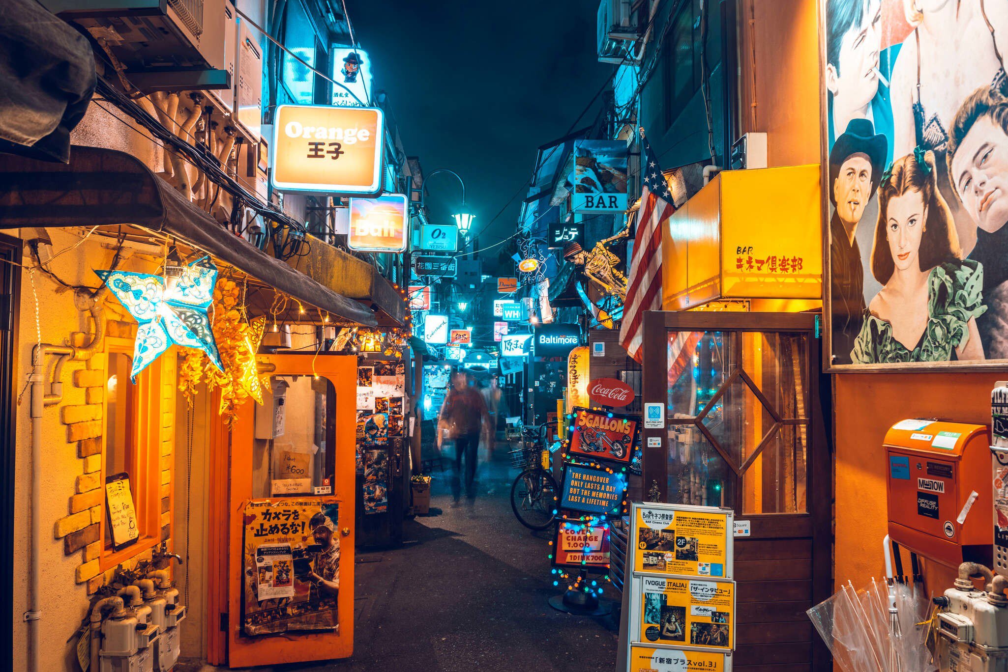 Golden Gai illuminated at night
