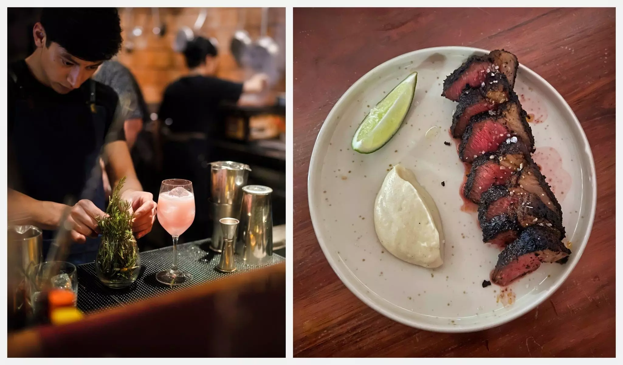 Dinner and cocktails in Polpo, Mexico City.